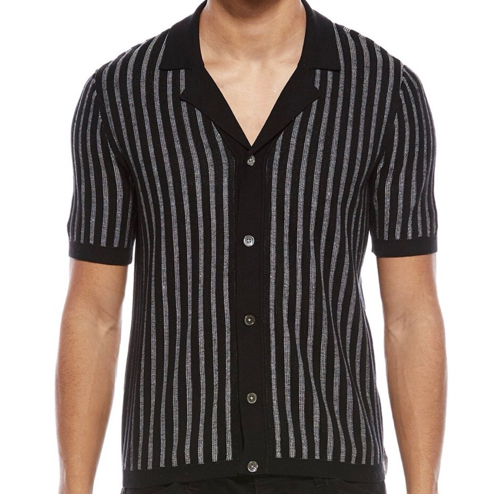 Todd Snyder Vertical Stripe Bungalow Polo Shirt